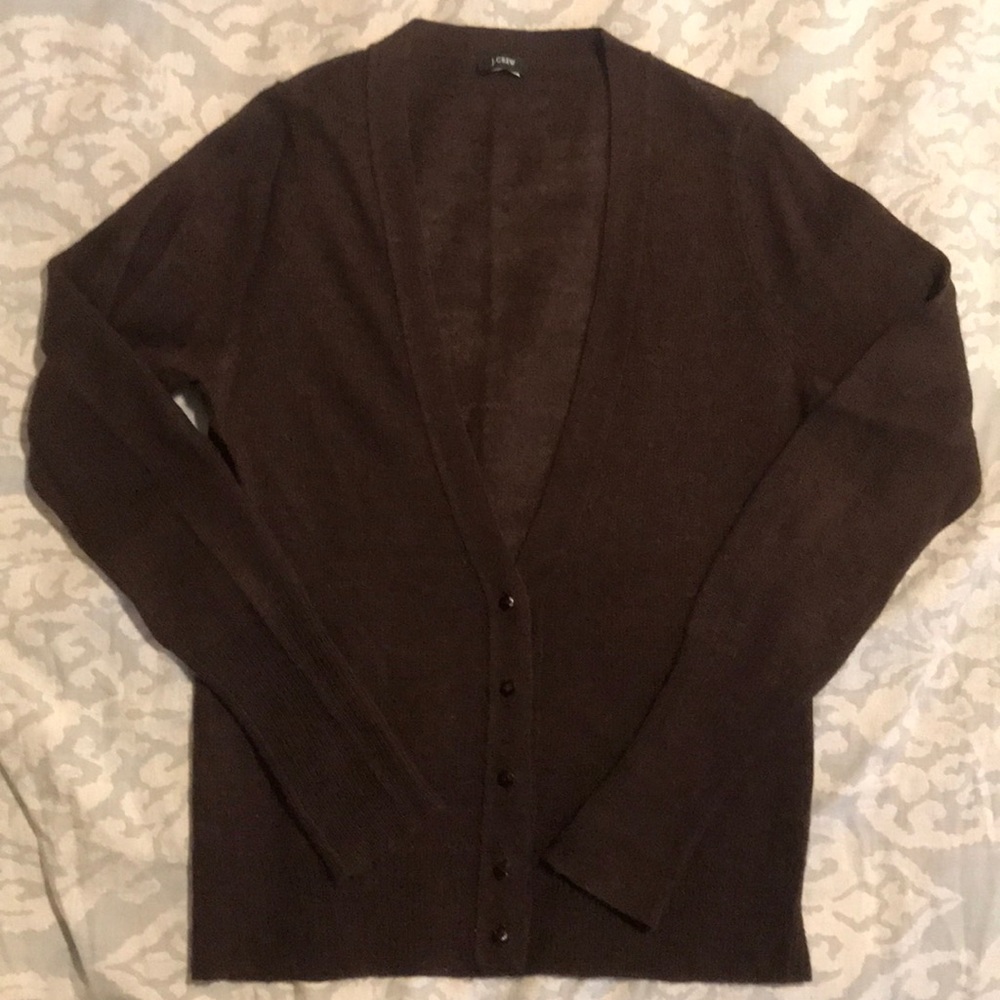 J Crew dark brown cardigan sweater